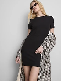 Ribbed Bodycon Mini T-Shirt Dress