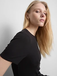 Ribbed Bodycon Mini T-Shirt Dress