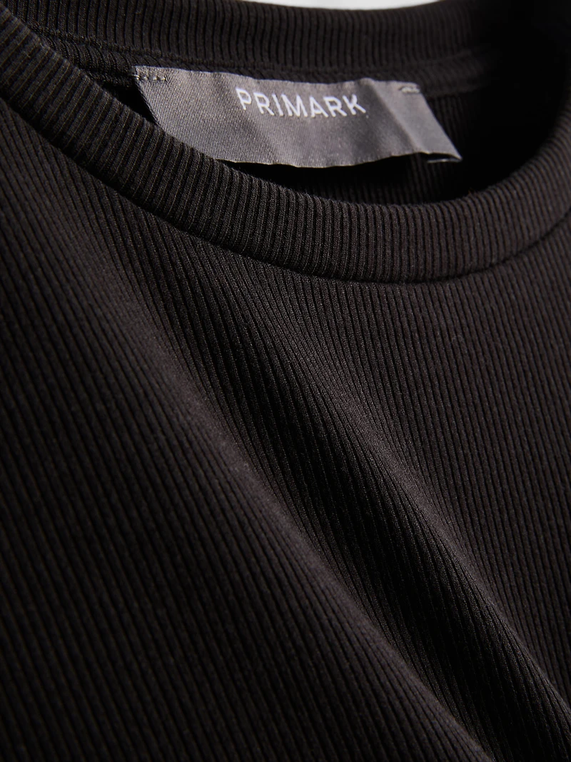 Ribbed Bodycon Mini T-Shirt Dress