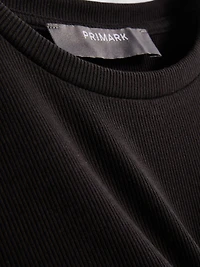 Ribbed Bodycon Mini T-Shirt Dress