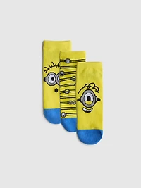 3pk Despicable Me Minions Sneaker Socks