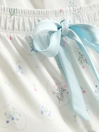 Printed Satin Bow Cami Pajamas