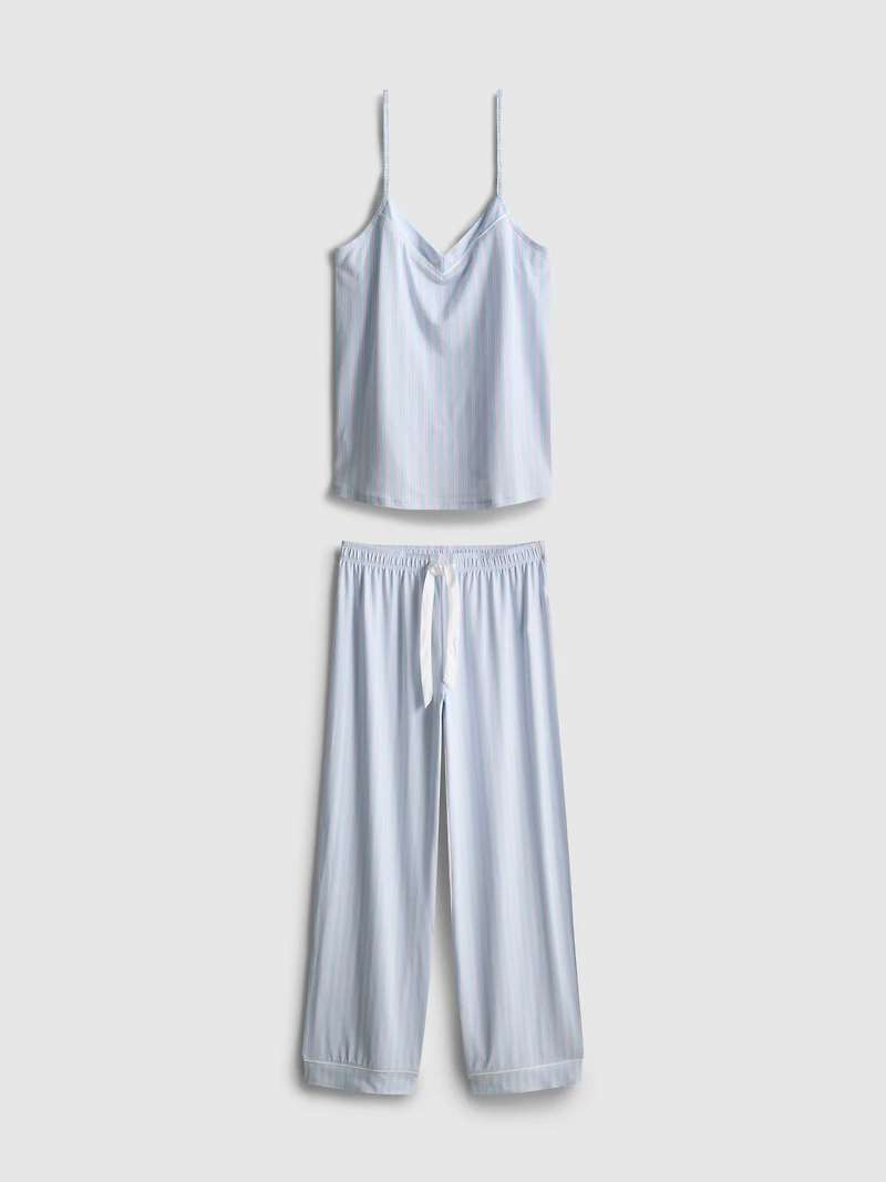 Printed Satin Bow Cami Pajamas