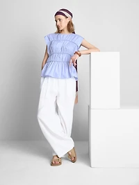 The Edit Cotton Shirred Top