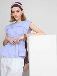 The Edit Cotton Shirred Top