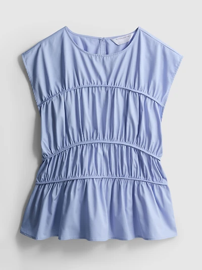 The Edit Cotton Shirred Top