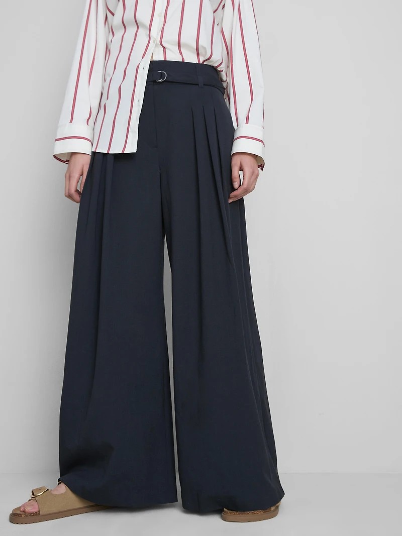 The Edit Wide Leg Pleated Pants