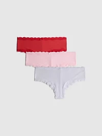 3pk Microfiber Ribbed Hipster Briefs