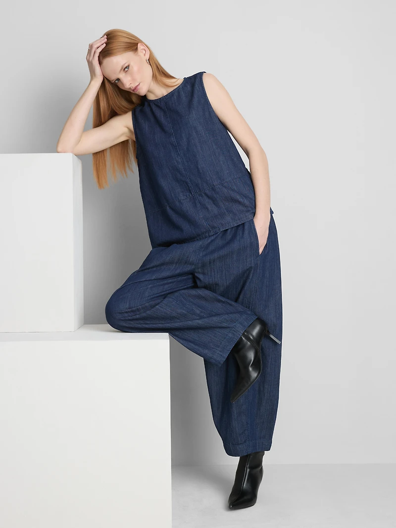 The Edit Denim Wide-Leg Pull-On Jeans