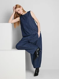 The Edit Denim Wide-Leg Pull-On Jeans