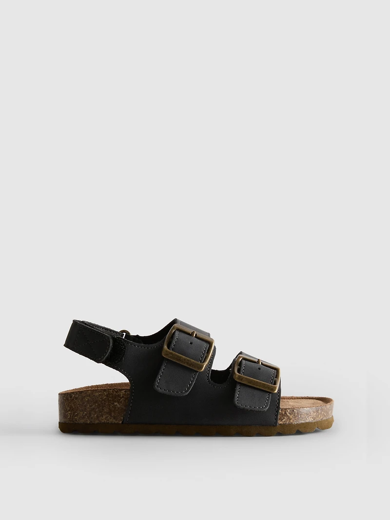 Double Buckle Strap Slingback Sandals