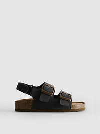 Double Buckle Strap Slingback Sandals