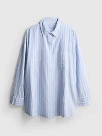 Cotton Striped Oxford Pajama Shirt