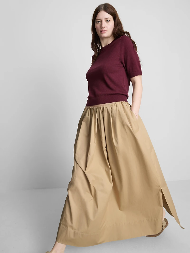 The Edit Circle Cotton Midi Skirt