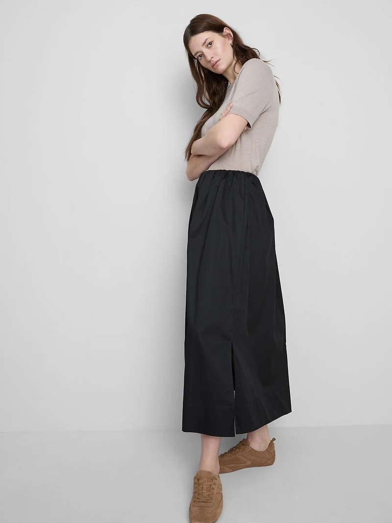 The Edit Circle Cotton Midi Skirt