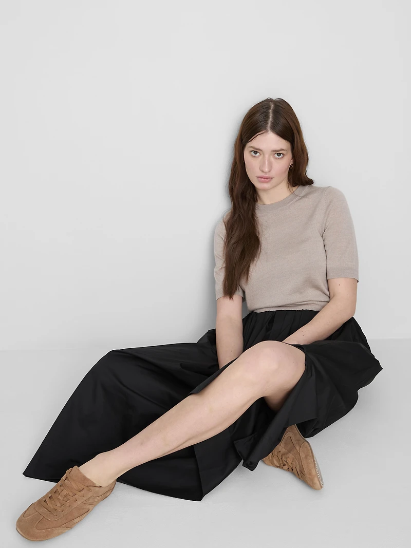 The Edit Circle Cotton Midi Skirt
