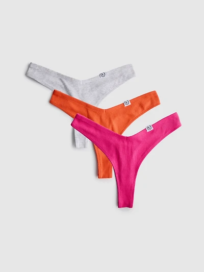 3pk Love To Lounge Cotton-Rich Miami Thongs