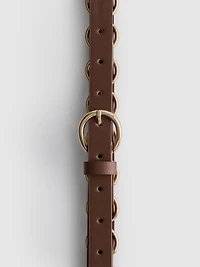 Faux Leather Ring Buckle Belt