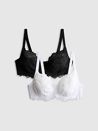 2pk D-H Underwired Lace Bra