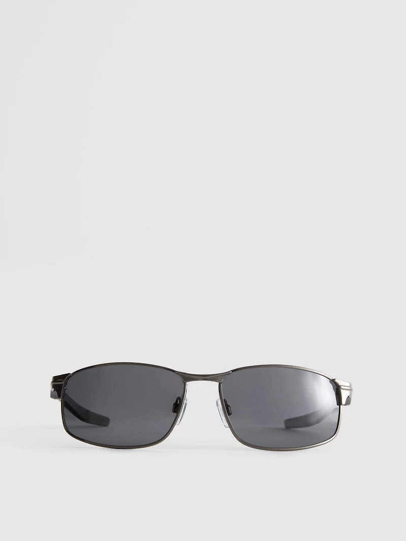 Rectangle-Frame Mirrored Sunglasses