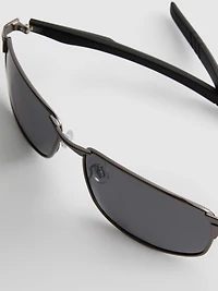 Rectangle-Frame Mirrored Sunglasses