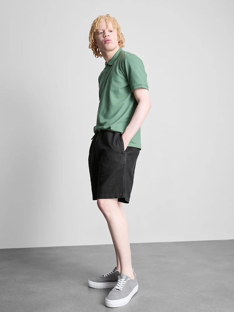 Textured Drawstring Shorts