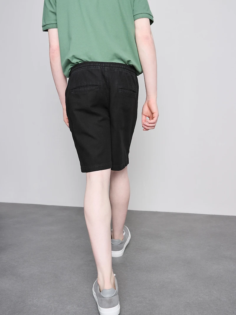 Textured Drawstring Shorts