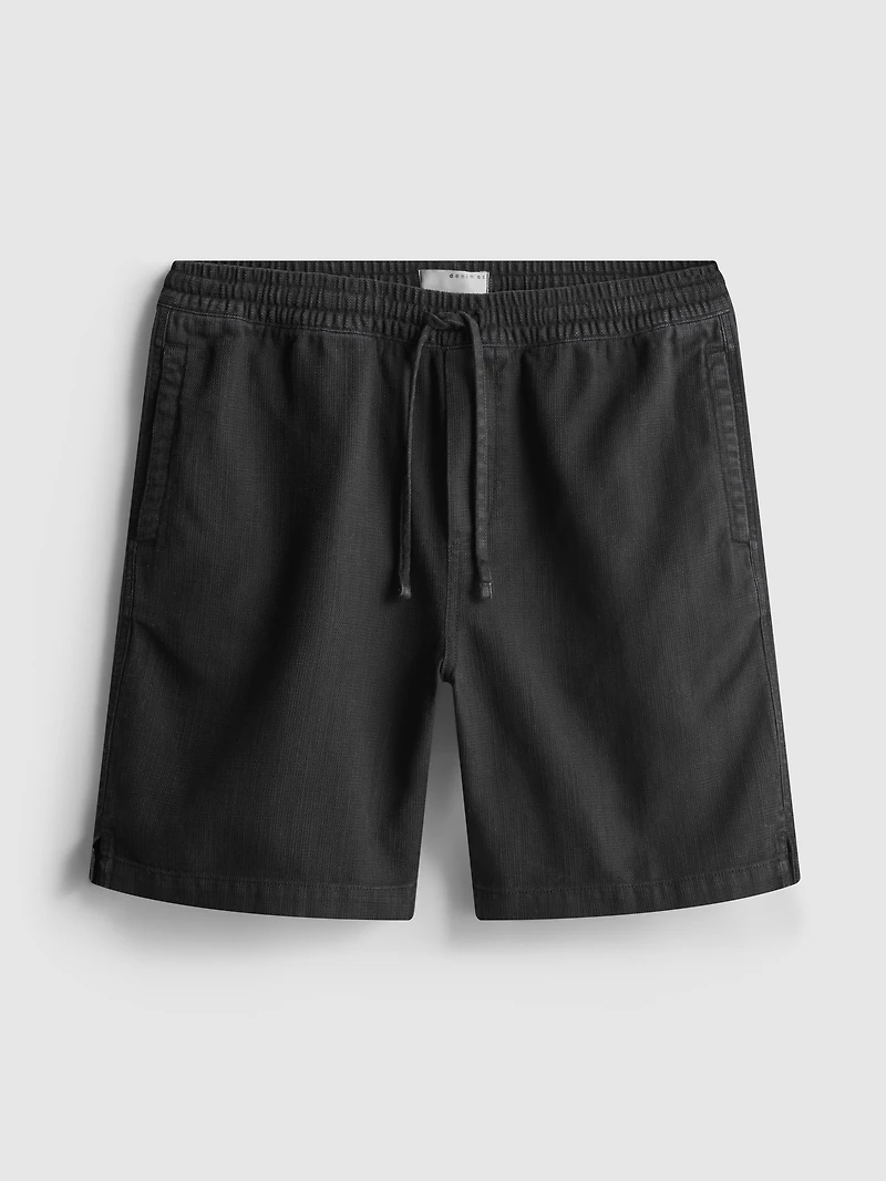 Textured Drawstring Shorts