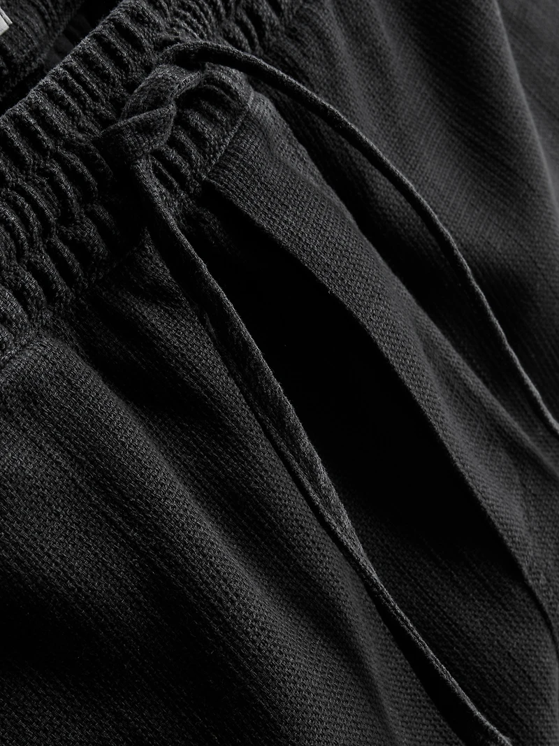 Textured Drawstring Shorts