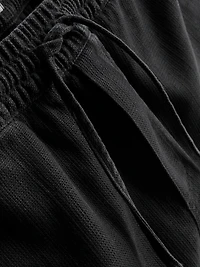 Textured Drawstring Shorts