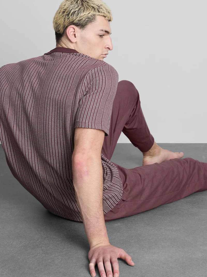 Textured Long Pajamas