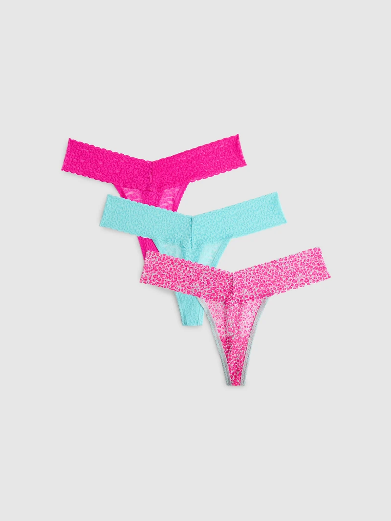 3pk Lace Thongs