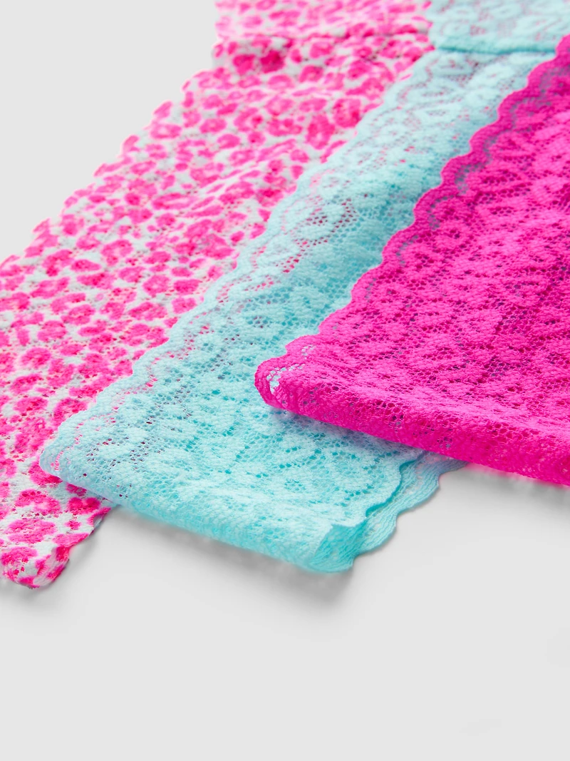 3pk Lace Thongs