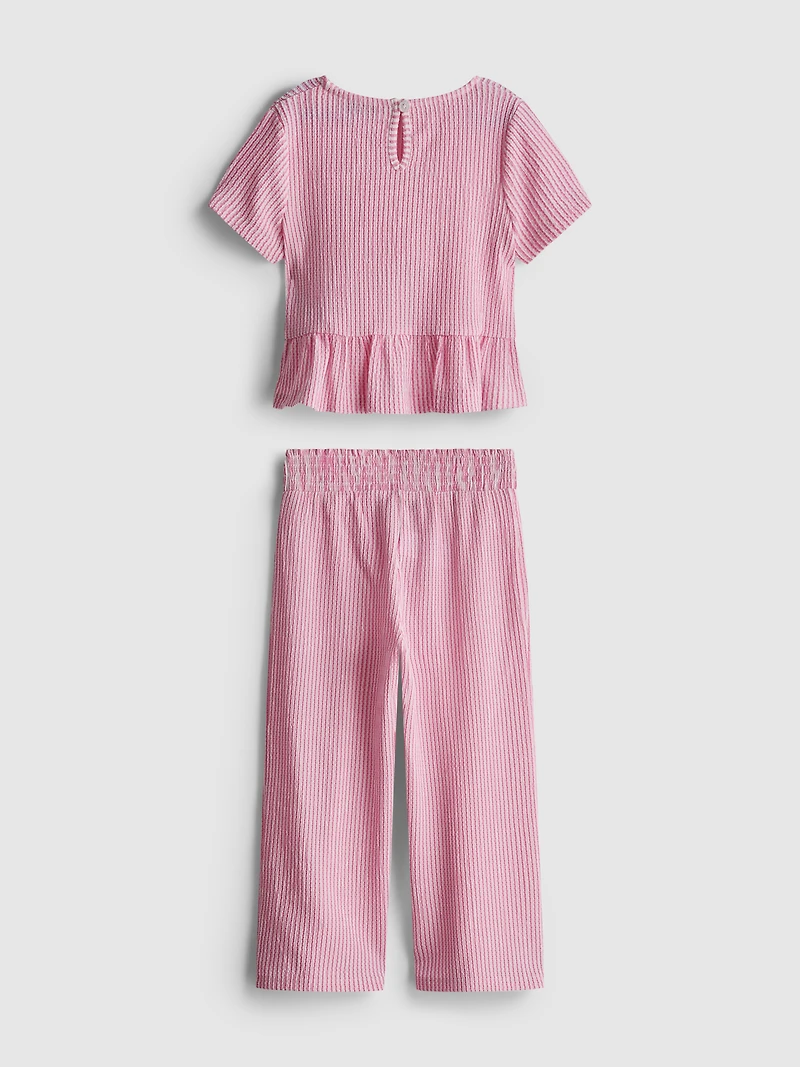 1.5-8yrs | Crinkle Peplum Top and Pants Set