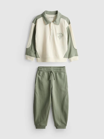 1.5-8yrs | Polo Sweatshirt and Cuffed Joggers Set