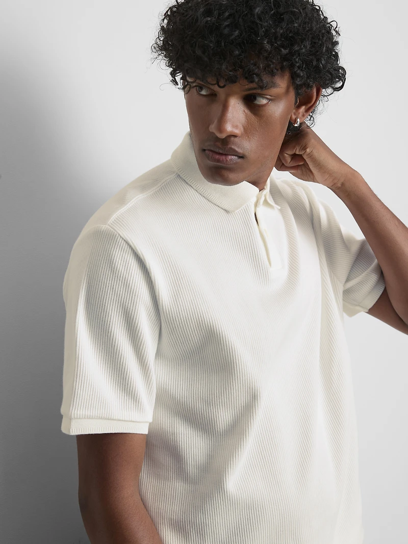 The Edit Ribbed Polo Shirt