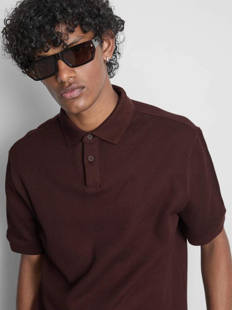 The Edit Ribbed Polo Shirt