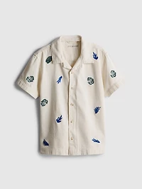7-15yrs | Embroidered Button-Up Shirt