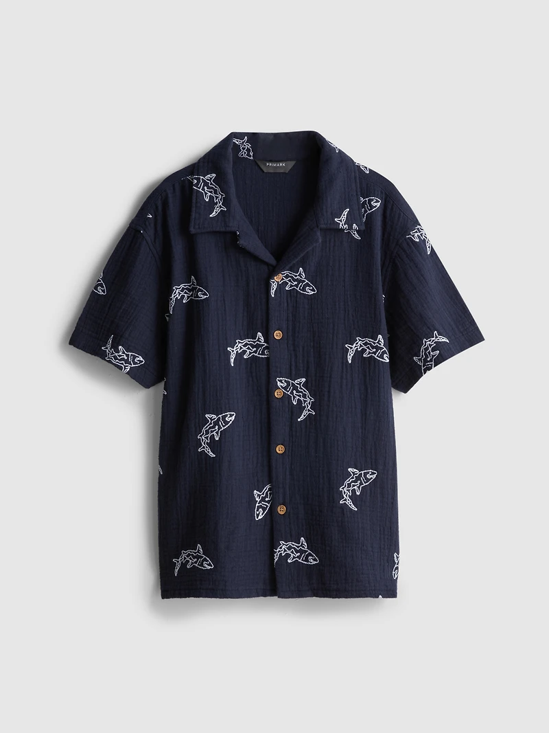 7-15yrs | Embroidered Button-Up Shirt