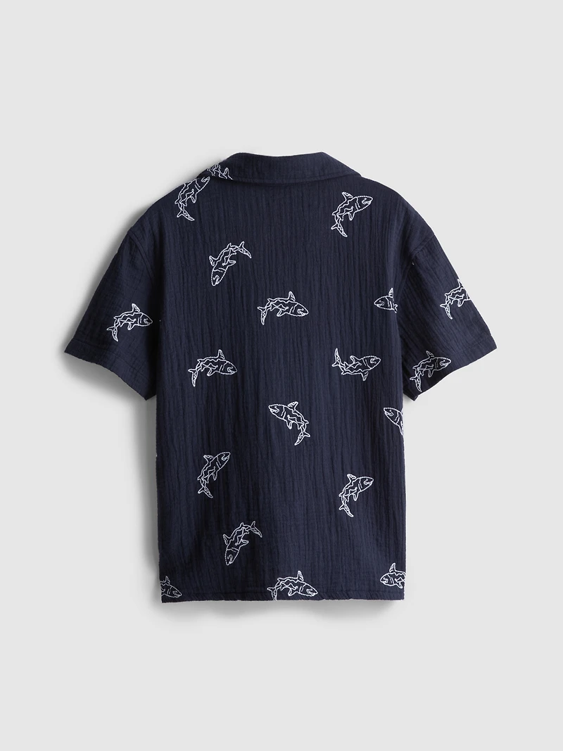 7-15yrs | Embroidered Button-Up Shirt