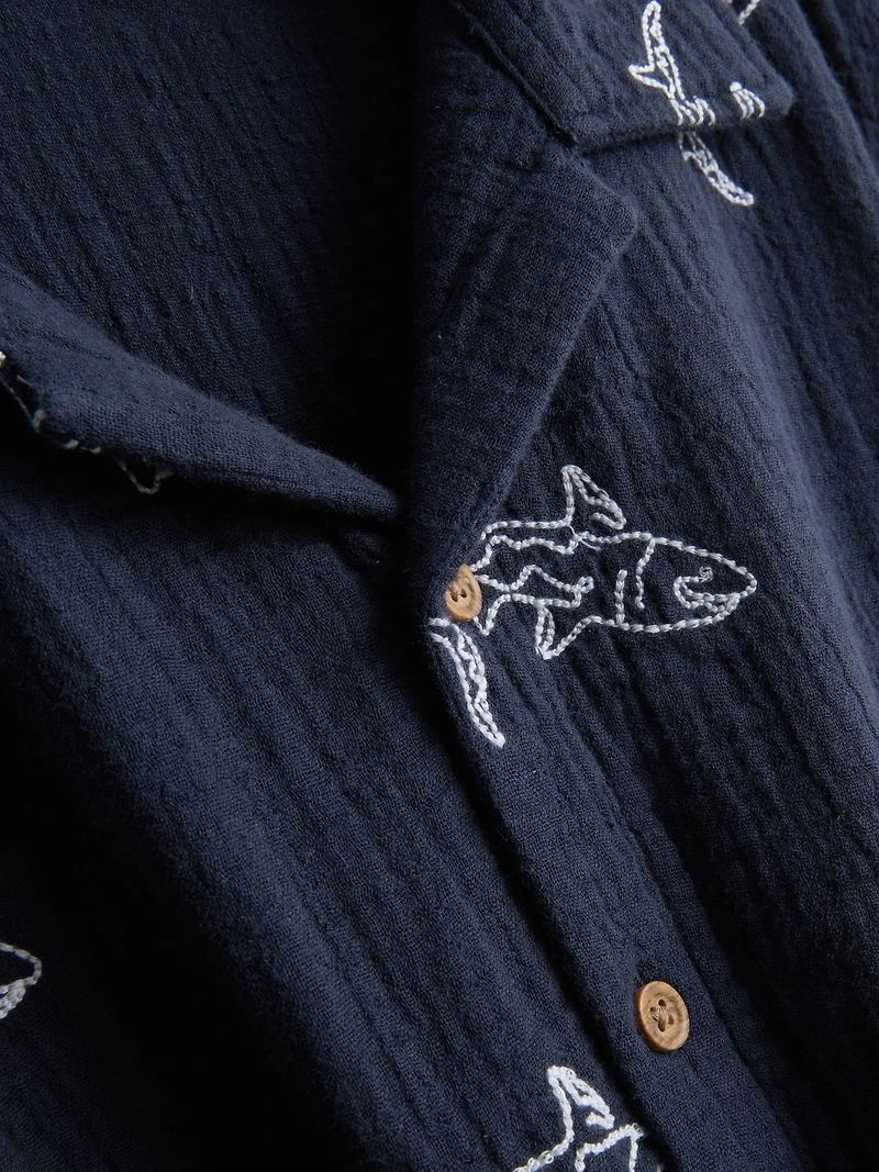 7-15yrs | Embroidered Button-Up Shirt