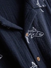 7-15yrs | Embroidered Button-Up Shirt