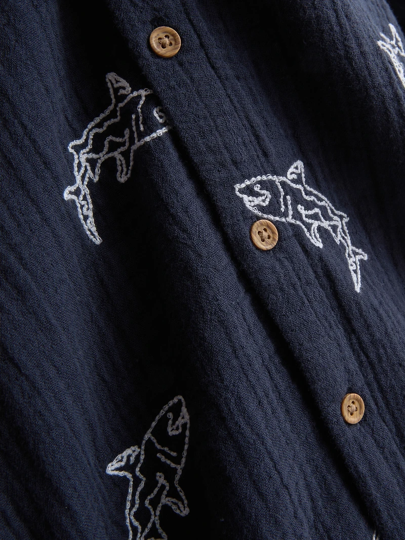 7-15yrs | Embroidered Button-Up Shirt
