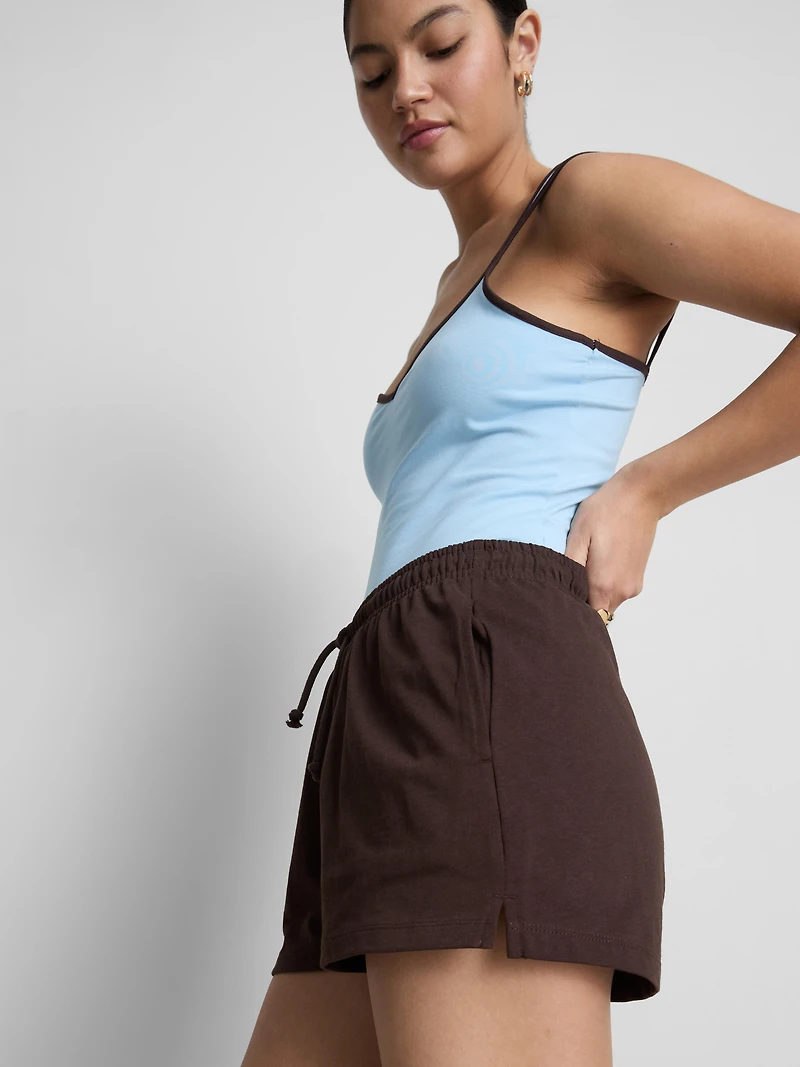 Cotton Relaxed Drawstring Shorts