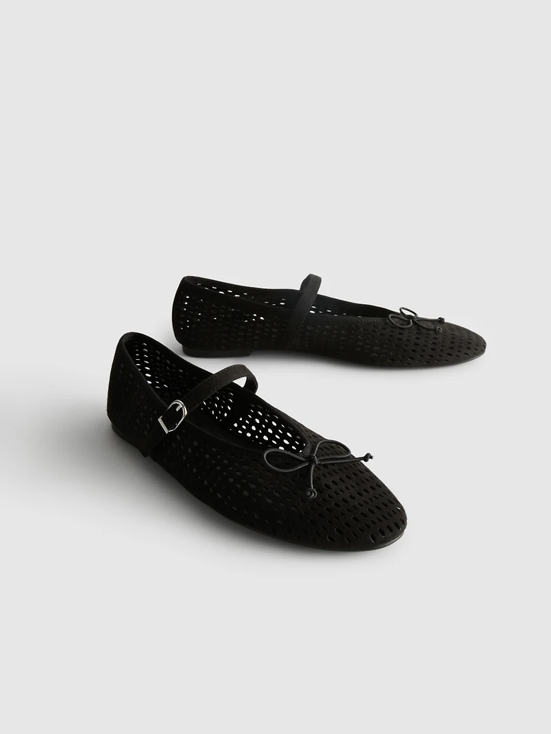 Lasercut Mary Jane Ballet Flats