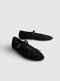 Lasercut Mary Jane Ballet Flats