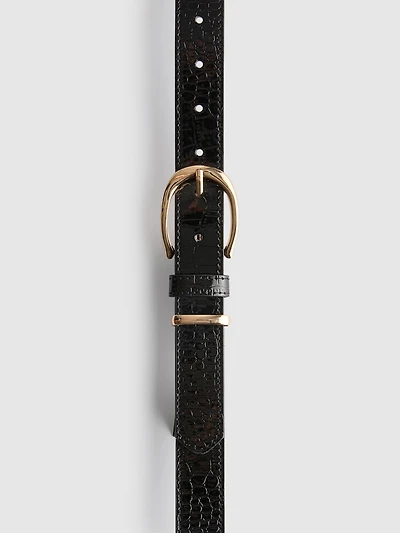 Faux Leather Textured Belt