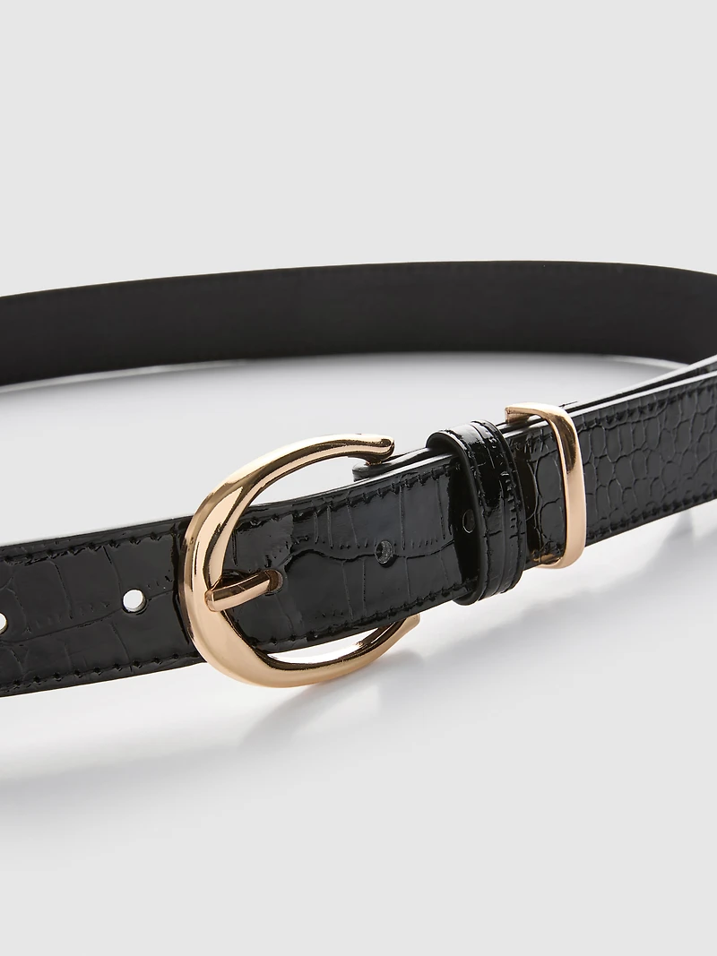 Faux Leather Textured Belt