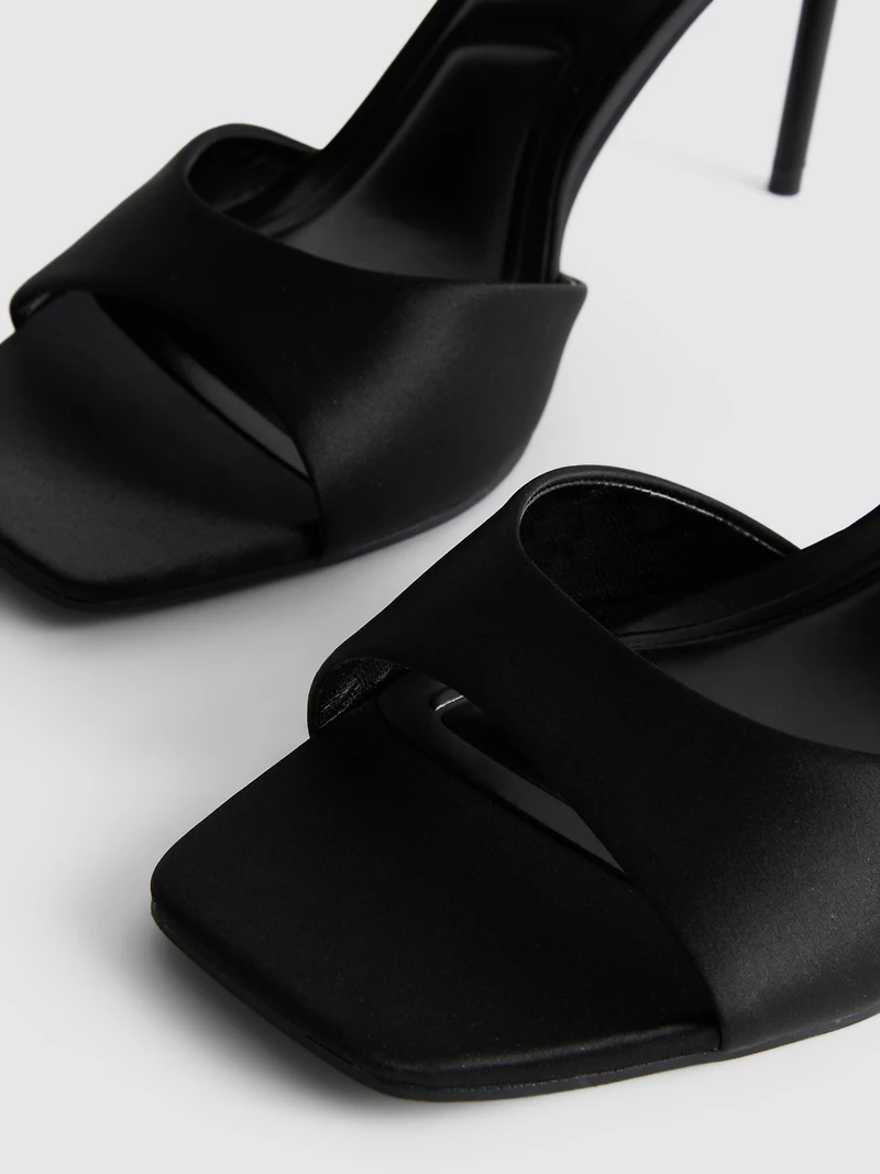 Satin Stiletto Sandals