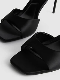 Satin Stiletto Sandals